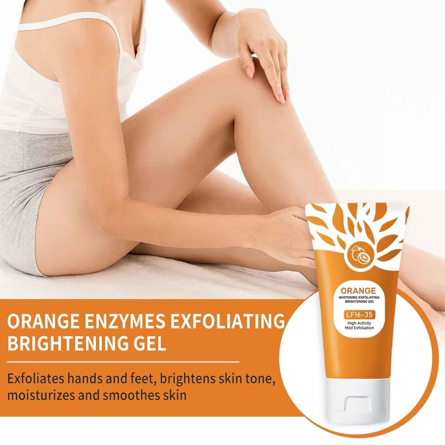 Orange Enzymes Exfoliating Gel, Organic Face and Body Exfoliating Scrub Gel,